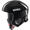 uvex invictus, casco da sci robusto unisex, aerazione ottimizzata, imbottitura per le guance in caso d'emergenza, all black, 55-56 cm