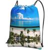 YYHHAOFA Zaino con coulisse e cerniera, con stampa oceanica, mare, spiaggia, leggero, impermeabile, con tasca, per viaggi, sport, yoga
