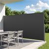 VEVOR Tenda Laterale Retrattile 185 x 420 cm da Esterno, Telone Frangivista Orizzontale con Tessuto in Poliestere, Impermeabile Parasole Frangivento Grigio, per Giardino Balcone Piscina e Terrazzo