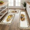 Generic Set di 3 tappeti da cucina con limone, autunnali, rustici, foglie di mais, giallo autunnale, lavabili, morbidi, decorativi, per lavanderia, bagno, ingresso