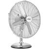 Generico Ventilatore da Tavolo Zep hir PF41CR 40 cm 4 Pale in Metallo Cromato 3 Velocità Oscillante Silenzioso Base Stabile 50W Design Moderno Acciaio Cromato