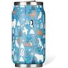 LES ARTISTES Paris A-4366 Teglia termica Thermos 280 ml Borraccia termica senza BPA, riutilizzabile, beccuccio pieghevole con cannuccia, in acciaio inossidabile, design Polar