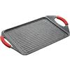 TexLom Plancia Bistecchiera Rettangolare Grandi Cotture - Pietra Stone Antiaderente - Manici Silicone Removibili - Induzione [36cm / 47cm] (47 cm)