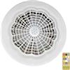 LYEAA E27 Base Lampadario Ventilatore da soffitto Telecomando Lampadina Ventilatore con presa 3 colori Dimmerabile Piccolo ventilatore da soffitto Luce 3 velocità Temporizzazione 85-265 V pe