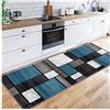 Siunwdiy Antiscivolo per tappeti 2.5 Metri Lavabile Antimacchia blu Tappeto Runner Lungo per Corridoio Soggiorno Entrata Casa Cucina da Ingresso Passatoia Multifunzione in Moquette,40X250CM