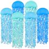 fiintrwa 6 lanterne di carta medusa oceano lanterne - Paralume sotto il mare, decorazione per compleanno, sirena, oceano, tema, feste, decorazioni per feste di compleanno (blu)