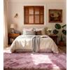VOFUSHON Tappeto per Soggiorno Moderno 120x160 cm Batik Rosa e Viola, Morbido a Pelo Lungo, Lavabile a Mano e Antiscivolo, Ideale anche per Camera da Letto