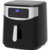 Melchioni Family | Friggitrice ad Aria ISABEL, Capacità 9L / 3kg, Display Touch Screen, Timer da 1 a 60 Minuti, 10 Programmi Preimpostati, 50-200°C, Contenitore Antiaderente, 1800 W
