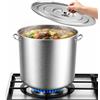 buedmsk Pentola da zuppa in acciaio inox, 70 l, in acciaio inox, diametro 45 x 45 cm, grande con coperchio per fornelli a induzione, fornello a gas, elettrica (70 l)