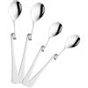 BESTOYARD Cucchiaini da Caffè Manico Curvo in Acciaio Inox 4 Pezzi, Design Ergonomico per Appendere alla Tazza, Adatti per Espresso, Dessert e Uso Domestico e Ristorazione