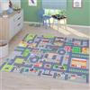 TT Home Tappeto Stanza Bambini Auto Bambini Strada Antiscivolo Moderno, Colore:Grigio 3, Dimensione:200 cm Quadrato
