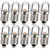 Ruiandsion Lampadine Giallo SMD 2835 Vite E10 12V, Pacco da 10 Pezzi, Ricambio Massivo per Torce Vintage e Piccoli Impianti