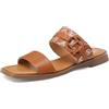 QUEEN HELENA Ciabatte Sandali Bassi Donna ZM9734 (Camel, Sistema Taglie Calzature EU, Adulto, Donna, Numero, Media, 38)