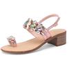 QUEEN HELENA Sandali Gioiello Infradito con Tacco Donna Y6022 (Rosa, Sistema Taglie Calzature EU, Adulto, Donna, Numero, Media, 38)