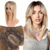 Elailite Posticci Donna Hair Topper Capelli Clip in Toupee Protesi Middle Parting (Base 7.5cm*5cm) 35cm 120g Castano Medio/Biondo Miele/Biondo Pallido