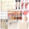 AKOFIC Set Trucchi Donna, Kit Trucco Make up Completo, Cofanetto Regalo Trucchi per Ragazza Adolescente con Palette Ombretto Fondotinta Rossetti, Eyeliner, Mascara, Sopracciglia e Borsa per il Trucco