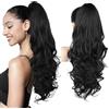 XFSRG Topper Capelli Veri Donna Extension Capelli Finti Chignon Frangia Clip Capelli Veri per Acconciature Eleganti e Quotidiane (Nero)