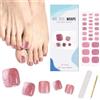 Ceboic 26PCS Smalto Gel Adesive per Unghie Piedi, Nail Art Strisce Decalcomanie Autoadesive per Unghie dei Piedi, Lunga Durata Impermeabile Toenail Sticker (Rosa Nudo), Richiede Lampada UV/LED