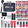 FantasyDay Set di Trucchi, FantasyDay Kit di Bellezza Cosmetici Kit per Occhi, Viso e Labbra - Natale Regalo Xmas Makeup Gift Set con Correttore, Rossetti, Lucidalabbra, Palette Ombretti, Mascara, Trousse, Fard