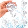 Soodyoow 6 Pezzi Ganci Ventosa, Ventose con Gancio Super Resistenti, Hook Forte Rimovibili per Ghirlanda Porta, Serratura, Asciugamani e Accappatoi, per Bagno, Piastrelle, Finestra e Vetro,Trasparenti