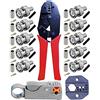 Kagni Pinza Crimpatrice BNC Professionale, BNC Crimpare e 10Pcs Rg58 BNC Maschio Monnettore con uno Spellafili Rotante per Cavo Coassiale