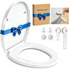 NUESTRA VIDA Sedile WC ovale con design spesso e chiusura ammortizzata - montaggio facile, fissaggio in acciaio inox, leggero e infrangibile in PP (polipropilene), dimensioni 37,5 x 44,5 cm