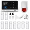 HUXGO, HXA003 Sistema di allarme wireless con 9 sensori di movimento + sirena wireless aggiuntiva, Due moduli: WiFi + GSM, applicazione TUYA Smart, controllo del telefono, SMS, lingua italiana
