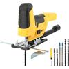 SWTHM Seghetto alternativo a batteria compatibile con batterie DEWALT da 18V e 20V, 2800 giri/min, senza spazzole, con 7 velocità, taglio obliquo a ±45°, corsa di 18 mm per legno, metallo e PVC