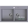 empiria SINK QUALITY Lavello da cucina empiria SINK QUALITY doppio grigio 86x50 cm, doppio lavello con sifone e impregnante, lavello in granito a 2 vasche - Lavello da cucina per mobile sottopiano da 85 cm