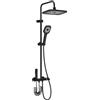 Hanstore Set miscelatore termostatico per doccia, rubinetto termostatico con display digitale a LED della temperatura, soffione doccia a pioggia da 29 x 19,6 cm, doccetta a mano e getto multifunzione per bagno