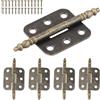 Godneei Set di 4 piccole cerniere in ottone, resistente, mini cerniere interne per porte e finestre, decorative per mobili, armadi e porte