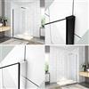 Mato Walk In Parete per Doccia Vetro Temperato Trasparente Anticalcare 8mm Barra Stabilizzatrice da 90 cm e telaio nero opaco 80x200cm