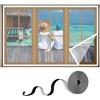 ACJSDGL Zanzariera Finestra 100x110cm Traspirante Aria Fresca Tenda a Rete Anti Zanzare Insetti per Porte Premium Portafinestra,Bianco