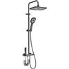 Hanstore Set miscelatore termostatico per doccia con display digitale a LED della temperatura, soffione doccia a pioggia 29 x 19,6 cm, rubinetto portatile e ugello aggiuntivo, sistema doccia multifunzione a 4