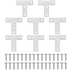 PATIKIL Piastra Di Riparazione Piatta 2x0.6, 8 Pezzi Staffa A T In Acciaio Inox Per Angoli Di Scaffalature Supporti Piastre Di Collegamento Metalliche Per Riparazione Di Mobili