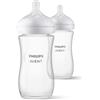 Avent Biberon natural response set 2 biberon in vetro 240ml tettarella a flusso medio 1m+ 3-6 mesi - philips avent