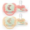 Avent Succhietto ultra soft notte 0-6m cappuccio fluorescente no bpa per pelli sensibili - philips avent