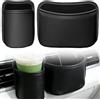HORREX 2 Pezzi Portabicchieri Auto con Clip Porta Borraccia in Pelle PU | Universale Porta Bottiglie Acqua per Sedile Posteriore Multifunzionale per Cellulari Bottiglie Tazze y Mini Cestino (Nero)