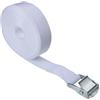 Wambere - 1 cinghia di fissaggio in polipropilene con fibbia in lega di zinco, per campeggio, bagagli, trasporto, bianco, 2,5 cm x 300 cm