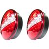 Generico 2 Fanali Posteriori LED 12V 24V 3 Funzioni Faro Rotondo Impermeabile Luce Universale Per Rimorchio Camion Camper Caravan Trattote Furgone