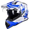ILM Casco Moto Cross Integrale Donna Uomo ECE Omologato con Doppia Visiera Casco Moto Motocross WS902,Blu Bianco,S