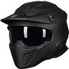 ILM Casco Moto Motocross-Caschi Enduro Jet Scooter Vintage per Donna Uomo Adulti Omologato ECE Modello 726X,Nero Opaco,S