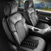 GIOVANNI BUTTI Coprisedili universali per auto e SUV - Coprisedili di alta qualità in velluto per sedili anteriori, colore nero, grigio, compatibili con airbag