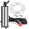 LangRay Pompa Olio DC 12V Pompa Acqua Pompa Sommersa Elettrica Pompa Travaso Gasolio Diesel Carburante con Tubo 5M, Pompa Aspira Acqua e Olio per Auto, Veicolo a Motore, Barca (51mm Accendisigari)