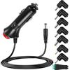 Powice Alimentatore DC da 12 V, 3 A, 36 W, 5,5 x 2,1 mm, cavo di alimentazione universale, accendisigari con 8 punte per lettore DVD, GPS, tablet, altoparlante, stampante per etichette, strisce luminose a