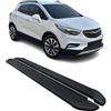 OMAC Sottoporta Laterali Pedane Laterali Schweller compatibile con Opel Mokka 2012-2019 Alu Nero