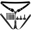 Generico Set leggero da uomo per protezione crossdressing con 1 cintura elastica a tre vie e accessori multipli-ITRZ4901 (Nero)