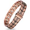 MagEnergy Bracciale in rame da uomo con magneti ad alte prestazioni da 5000 gauss regolabile con strumento di regolazione incluso