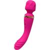 Generico Vibratore a bacchetta 2 in 1 for donna, design a doppia testa, punta curva, velocità regolabile in silicone(AV033-RD)