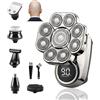 Bwaliffury Rasoio Elettrico Barba - Rasoio Elettrico Testa Calva Uomo, 9D 6 in1 Rasoio Testa Calva, IPX6 Impermeabile Cordless con Display LED,Uso Wet & Dry, Rasoio Capelli Uomo Interfaccia USB-C
